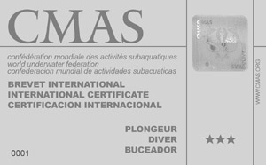 Carte CMAS trois étoiles